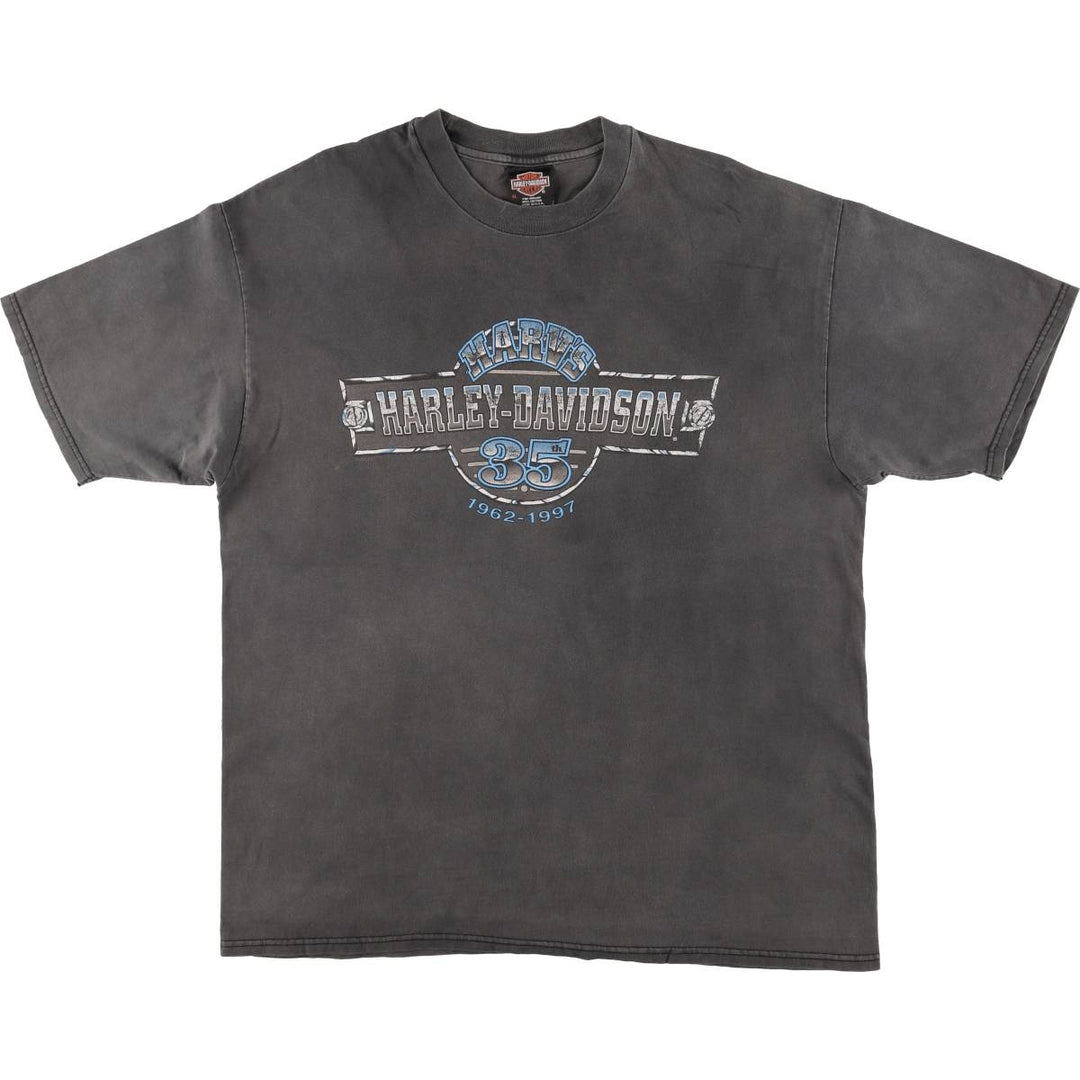 90'S Harley-Davidson Motorcycle Bike T-shirt Made in USA Men's XL Vintage cotton Charcoal Vintage Second Hand
