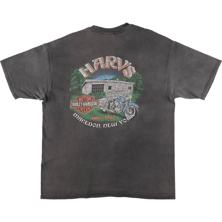90'S Harley-Davidson Motorcycle Bike T-shirt Made in USA Men's XL Vintage cotton Charcoal Vintage Second Hand