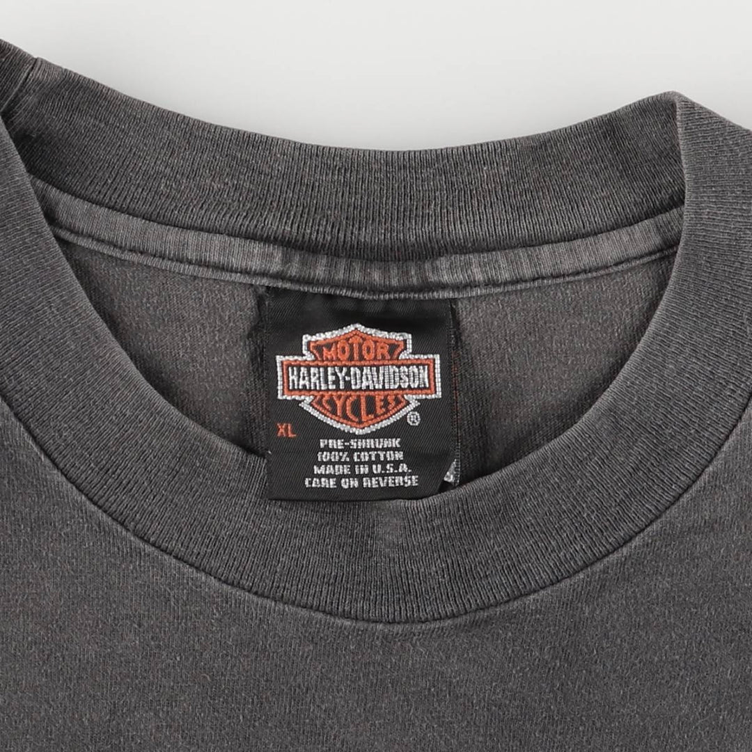 90'S Harley-Davidson Motorcycle Bike T-shirt Made in USA Men's XL Vintage cotton Charcoal Vintage Second Hand