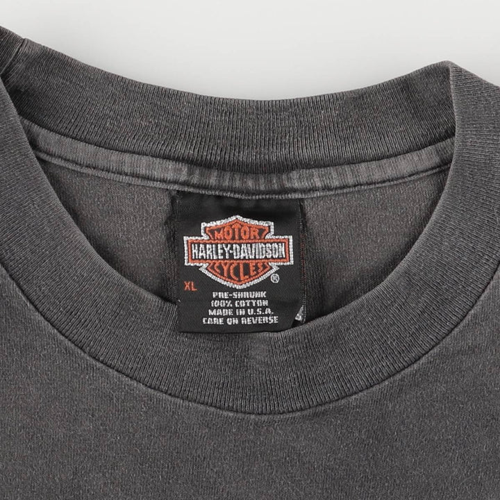 90'S Harley-Davidson Motorcycle Bike T-shirt Made in USA Men's XL Vintage cotton Charcoal Vintage Second Hand