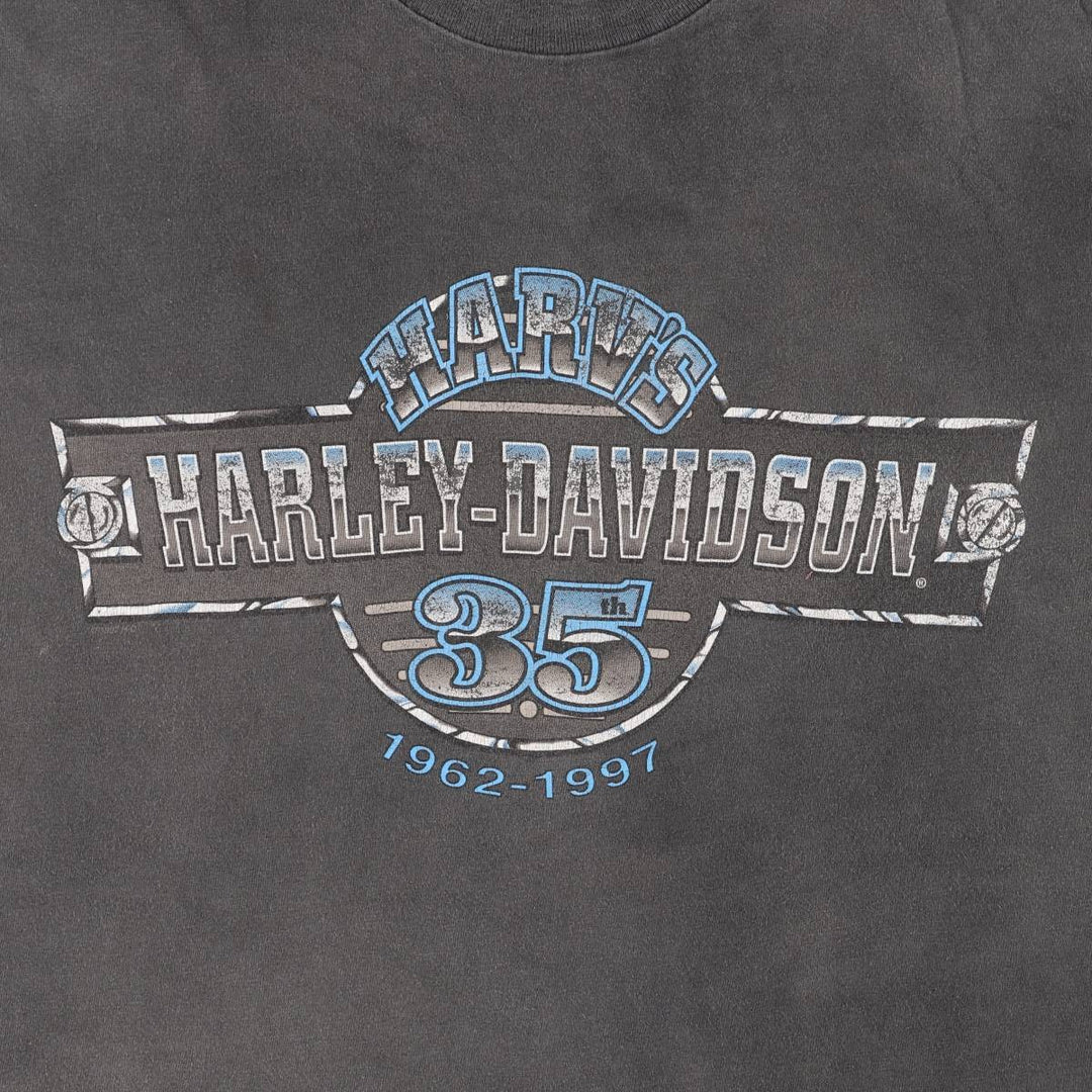 90'S Harley-Davidson Motorcycle Bike T-shirt Made in USA Men's XL Vintage cotton Charcoal Vintage Second Hand