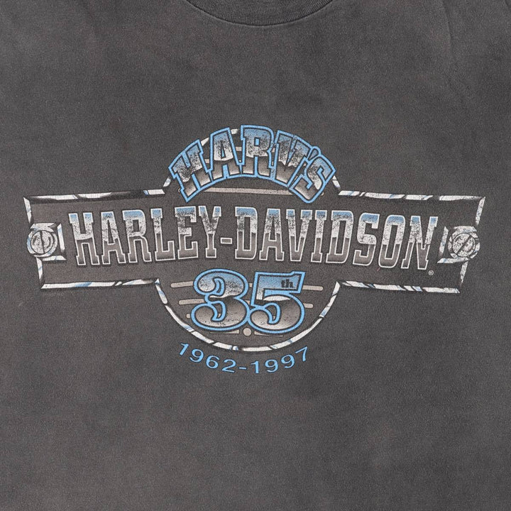 90'S Harley-Davidson Motorcycle Bike T-shirt Made in USA Men's XL Vintage cotton Charcoal Vintage Second Hand