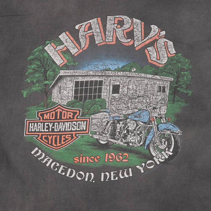90'S Harley-Davidson Motorcycle Bike T-shirt Made in USA Men's XL Vintage cotton Charcoal Vintage Second Hand