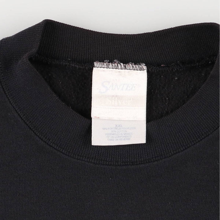SANTEE Message Print Sweatshirt, Men's XXL polyester black type Vintage Second Hand