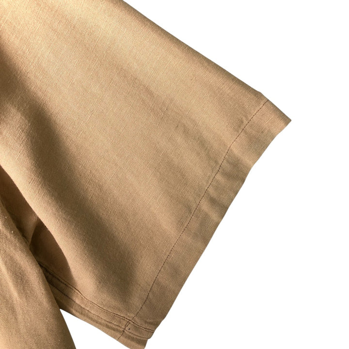 Pdot Short Sleeve Open Collar Viscose Box Shirt, Men's XL Viscose Beige type Vintage Second Hand