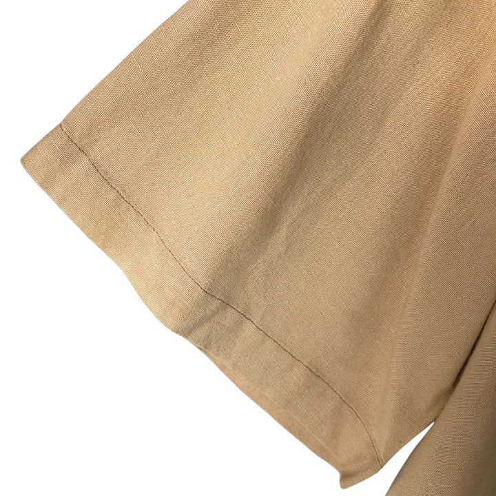 Pdot Short Sleeve Open Collar Viscose Box Shirt, Men's XL Viscose Beige type Vintage Second Hand