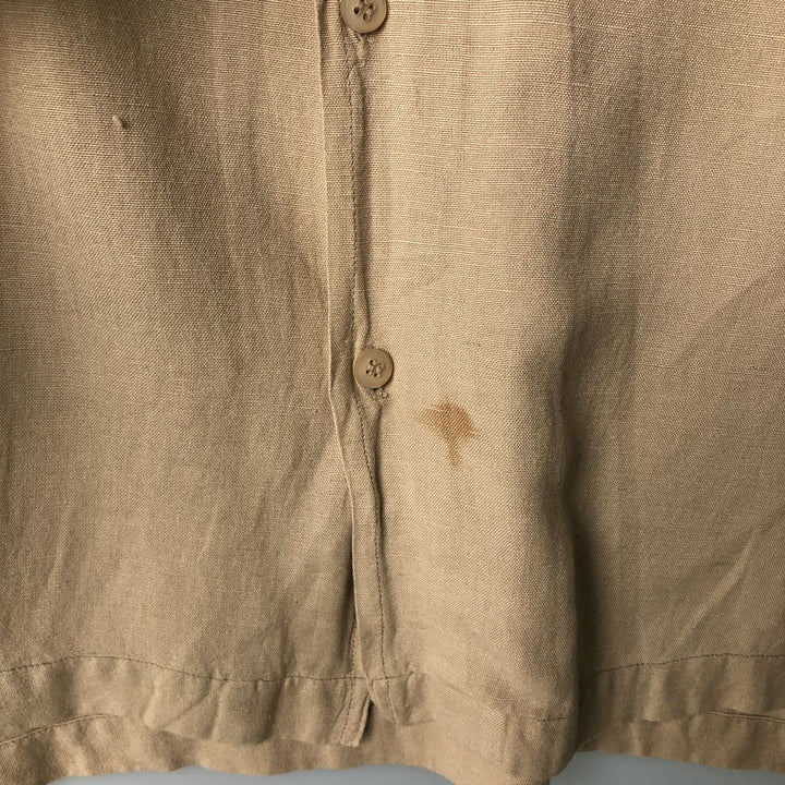 Pdot Short Sleeve Open Collar Viscose Box Shirt, Men's XL Viscose Beige type Vintage Second Hand
