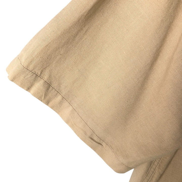 Pdot Short Sleeve Open Collar Viscose Box Shirt, Men's XL Viscose Beige type Vintage Second Hand