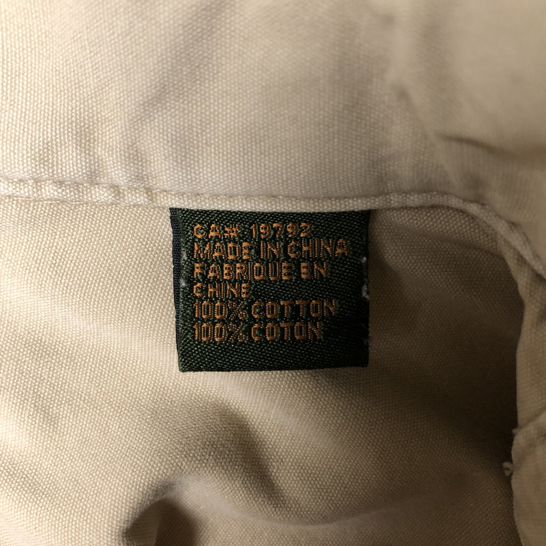 Vintage 90s-00'S Timberland WEATHERGEAR short-sleeved cotton box shirt, men's size M cotton Beige type Vintage Second Hand