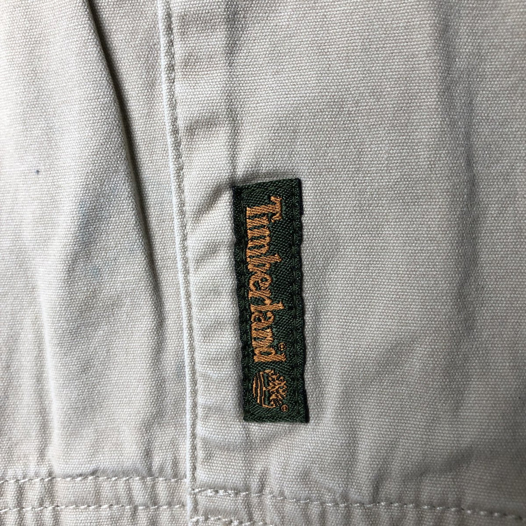 Vintage 90s-00'S Timberland WEATHERGEAR short-sleeved cotton box shirt, men's size M cotton Beige type Vintage Second Hand