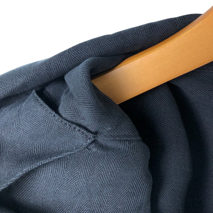 JOS.A.BANK Herringbone Short Sleeve Open Collar Silk Shirt, Men's XL silk black type Vintage Second Hand