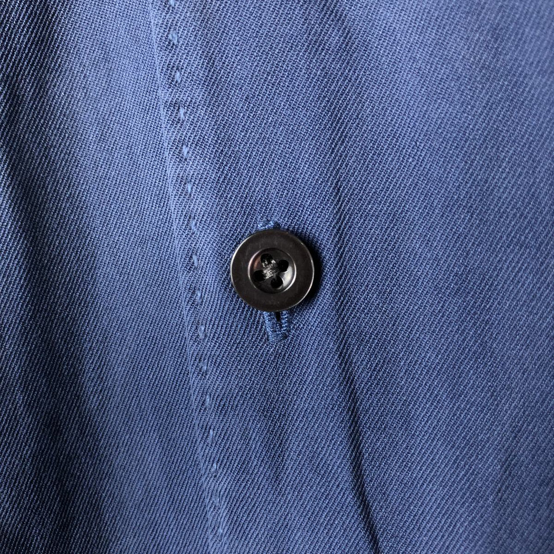 Tommy Bahama short sleeve open collar silk shirt, box shirt, men's XL size silk Navy blue Vintage Second Hand