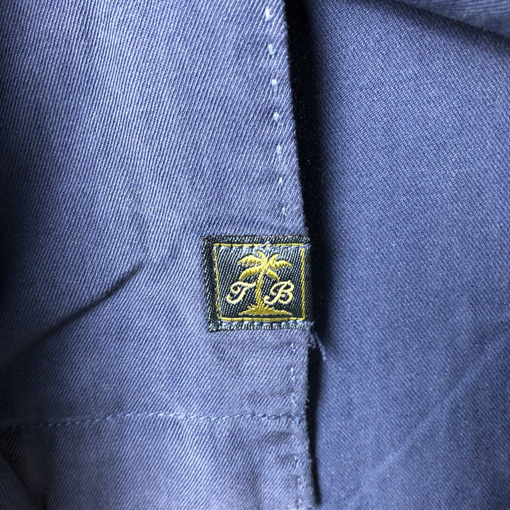 Tommy Bahama short sleeve open collar silk shirt, box shirt, men's XL size silk Navy blue Vintage Second Hand