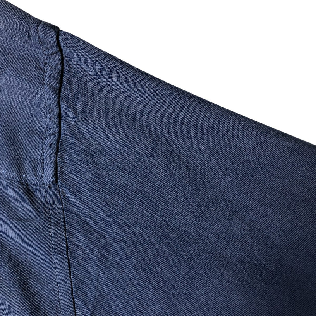 Tommy Bahama short sleeve open collar silk shirt, box shirt, men's XL size silk Navy blue Vintage Second Hand