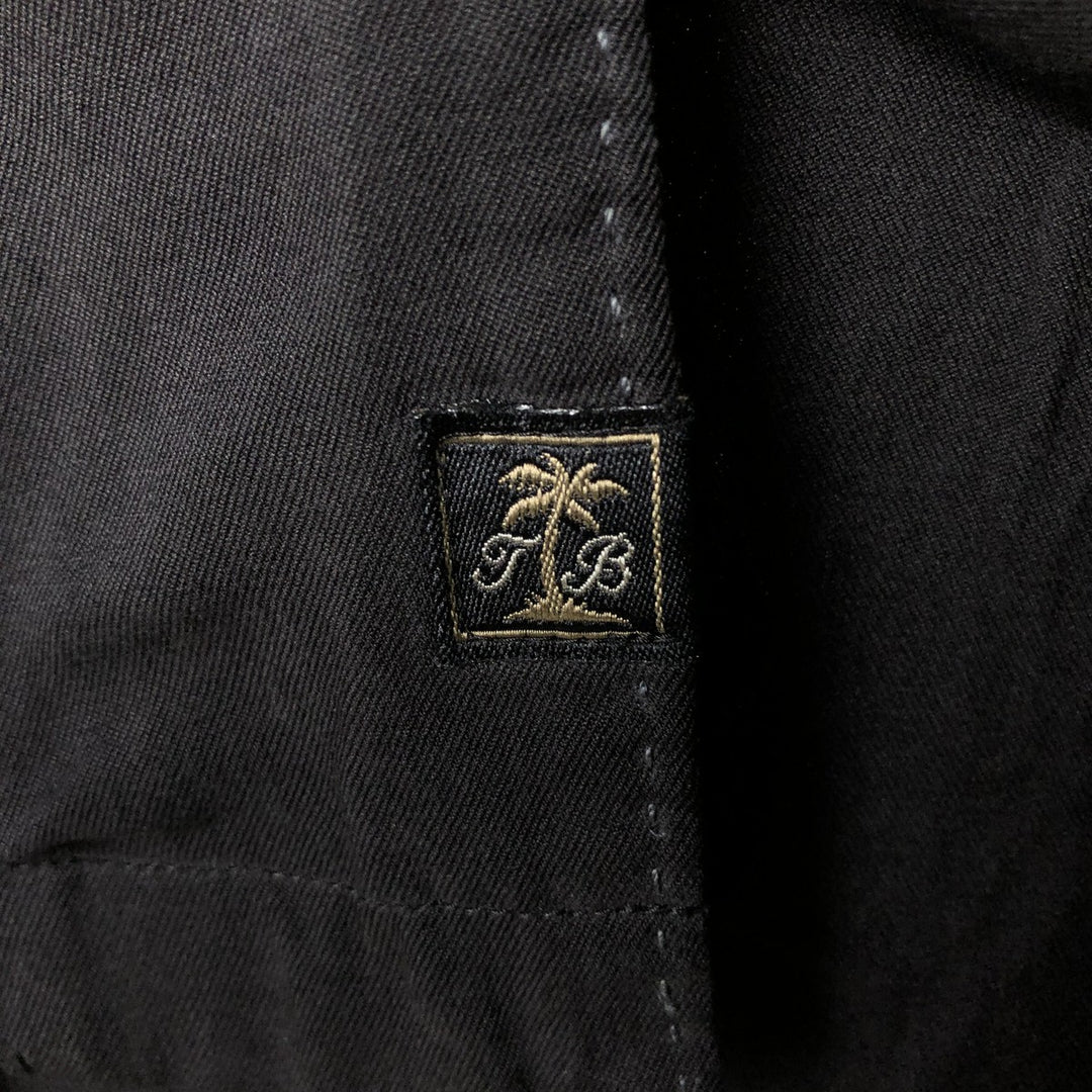 Tommy Bahama short sleeve open collar silk shirt, box shirt, men's XL size silk black type Vintage Second Hand
