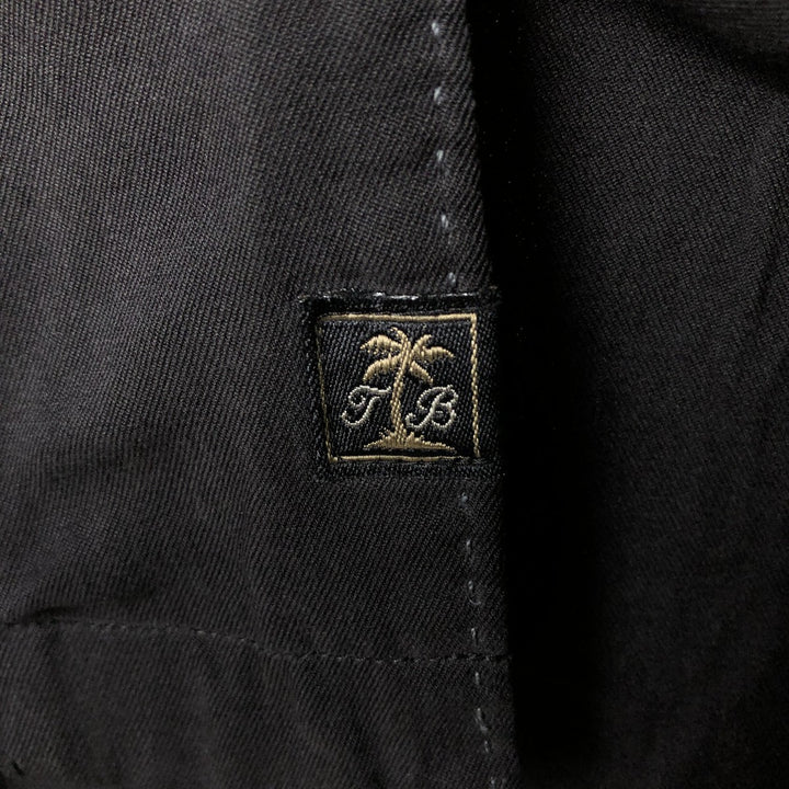 Tommy Bahama short sleeve open collar silk shirt, box shirt, men's XL size silk black type Vintage Second Hand