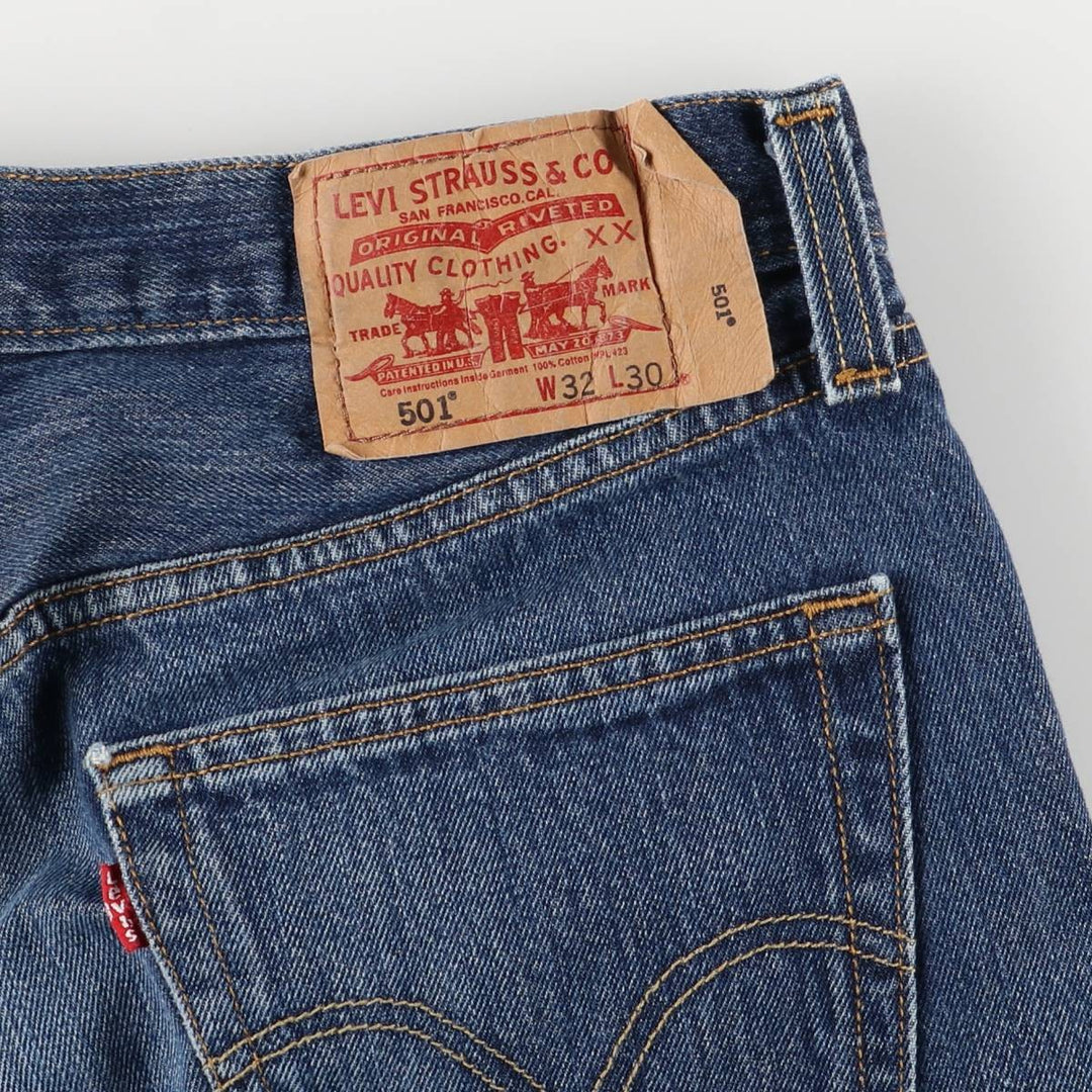 Levi's 501 straight denim pants for men, size W34 cotton blue type Vintage Second Hand