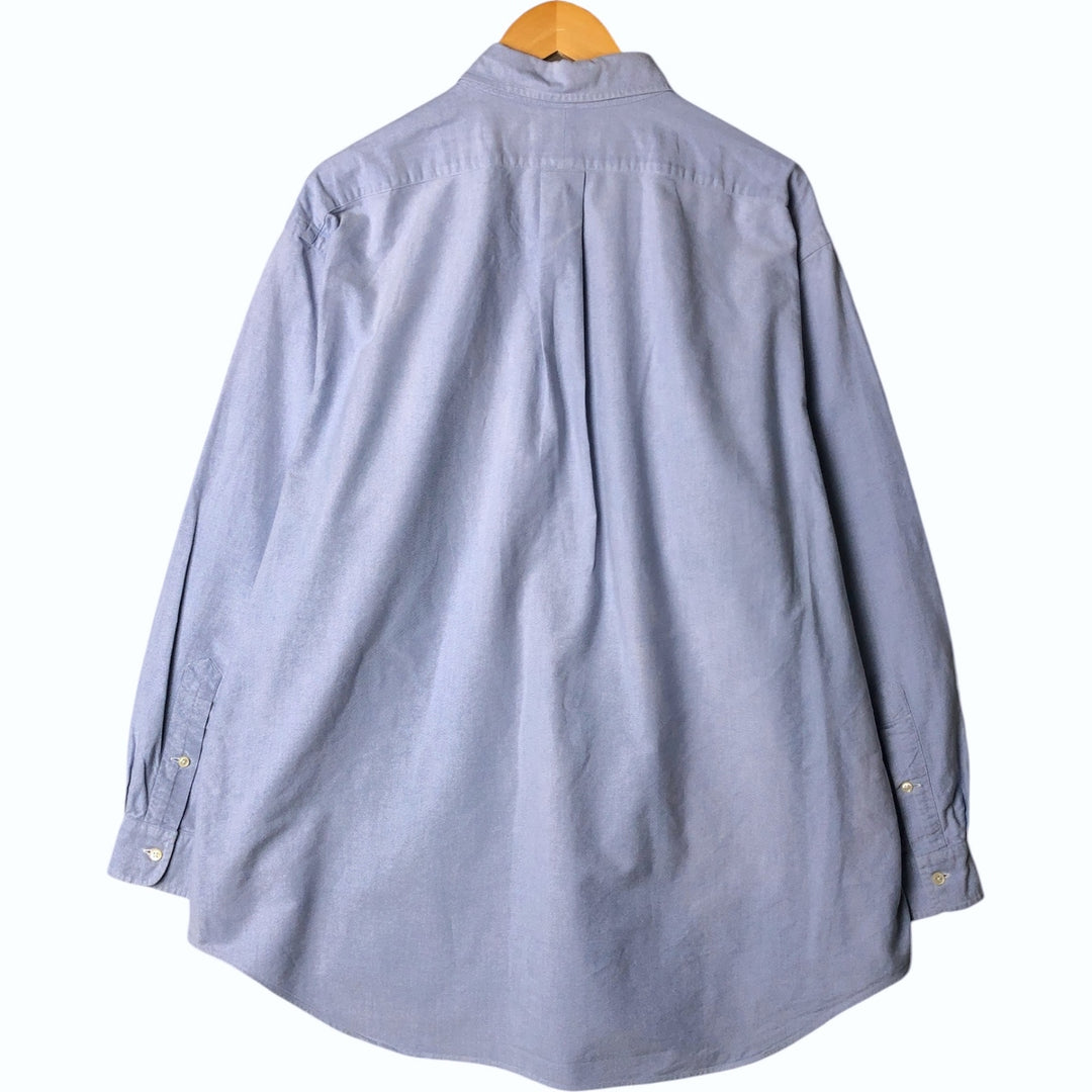 Ralph Lauren YARMOUTH long sleeve button down shirt, men's XL size cotton Blue type light blue Vintage Second Hand