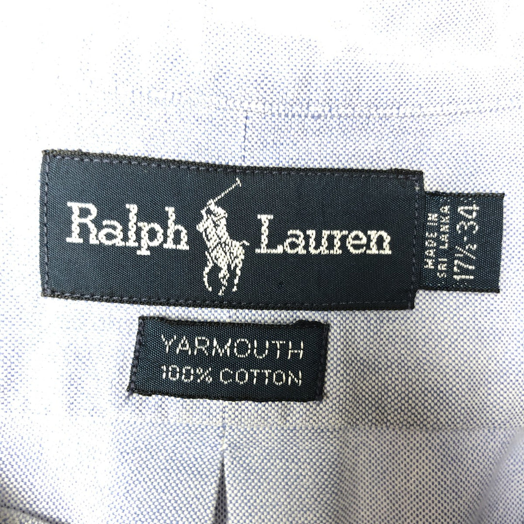 Ralph Lauren YARMOUTH long sleeve button down shirt, men's XL size cotton Blue type light blue Vintage Second Hand