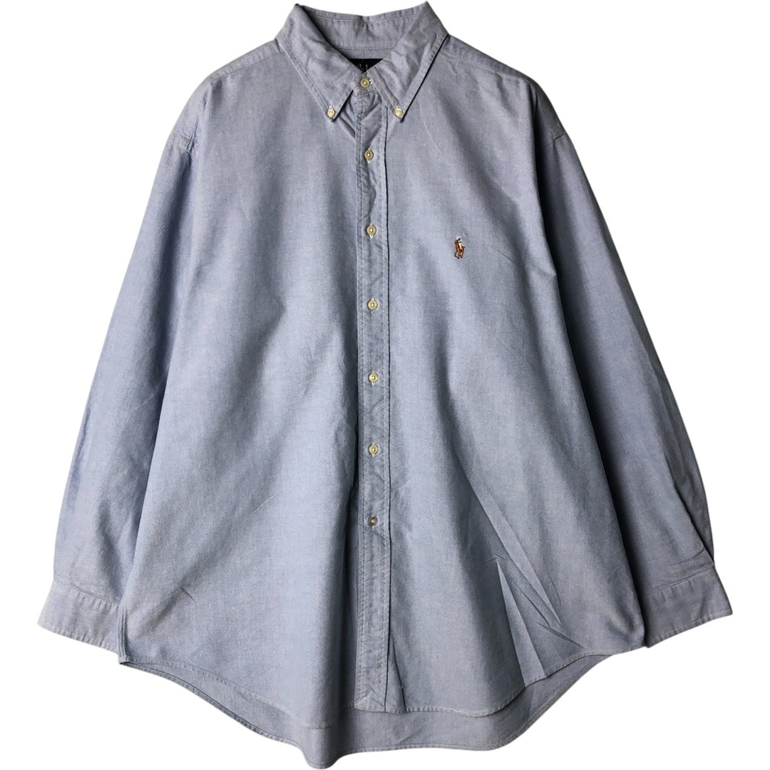 Ralph Lauren YARMOUTH long sleeve button down shirt, men's XL size cotton blue type Vintage Second Hand