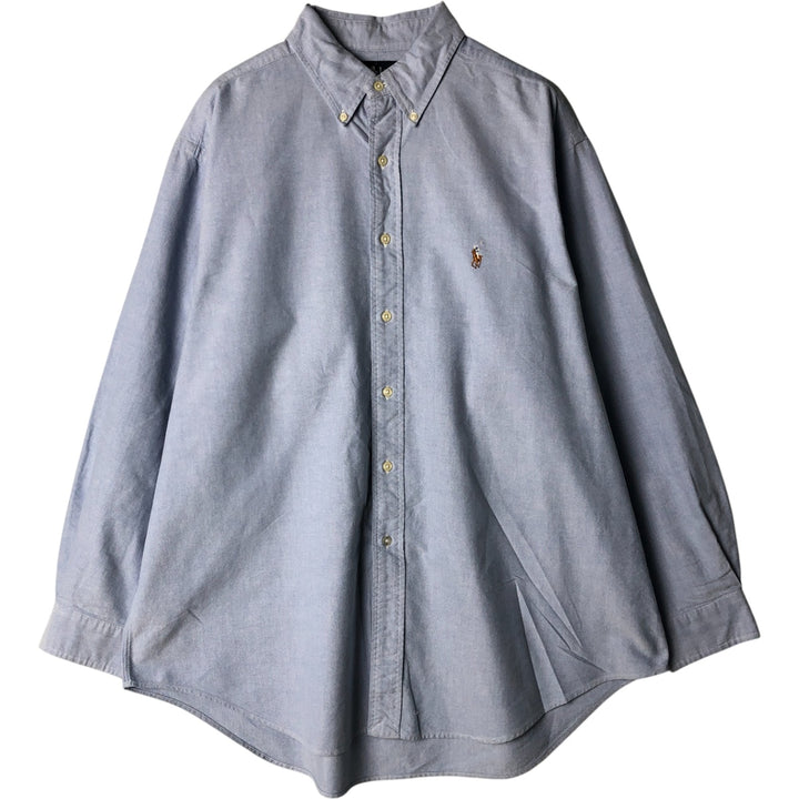 Ralph Lauren YARMOUTH long sleeve button down shirt, men's XL size cotton blue type Vintage Second Hand
