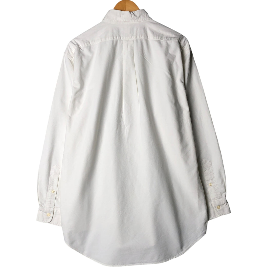 Ralph Lauren YARMOUTH long sleeve button down shirt, men's size L cotton white type Vintage Second Hand