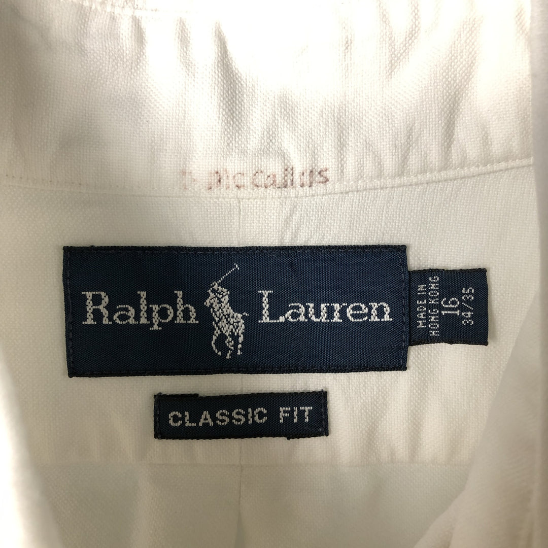 Ralph Lauren Classic Fit Long Sleeve Button Down Shirt, Men's Size L cotton white type Vintage Second Hand