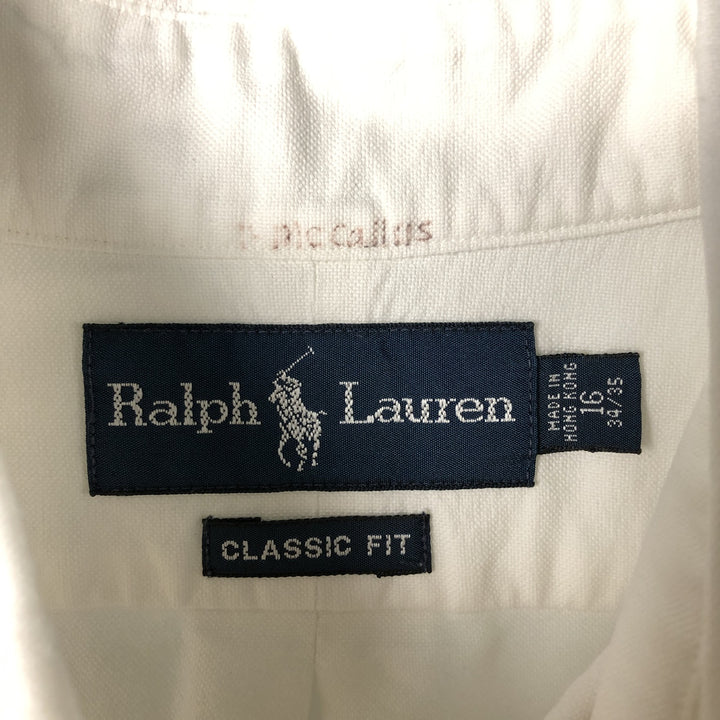 Ralph Lauren Classic Fit Long Sleeve Button Down Shirt, Men's Size L cotton white type Vintage Second Hand