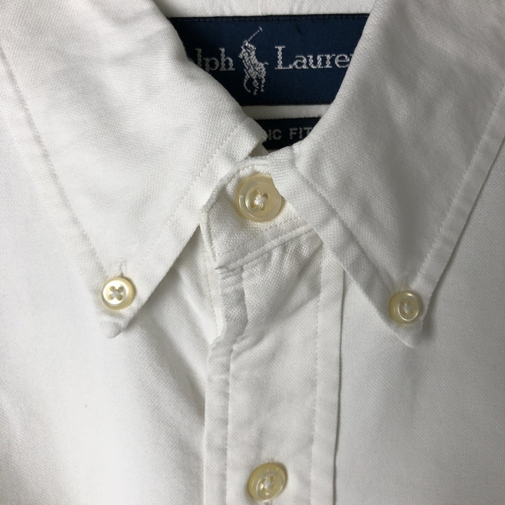 Ralph Lauren Classic Fit Long Sleeve Button Down Shirt, Men's Size L cotton white type Vintage Second Hand