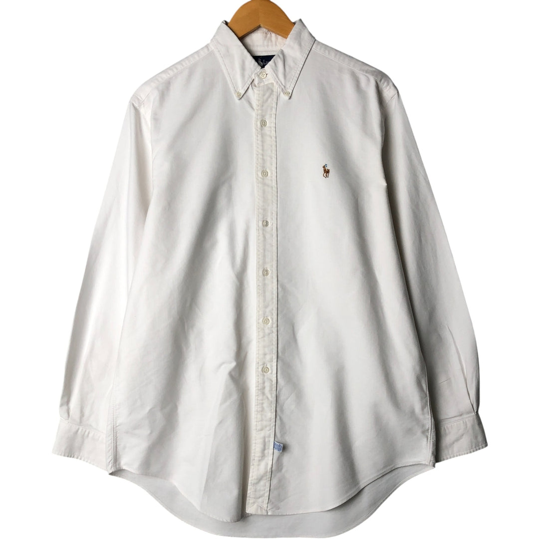 Ralph Lauren RALPH LAUREN long-sleeved button-down shirt, men's size L cotton white type Vintage Second Hand