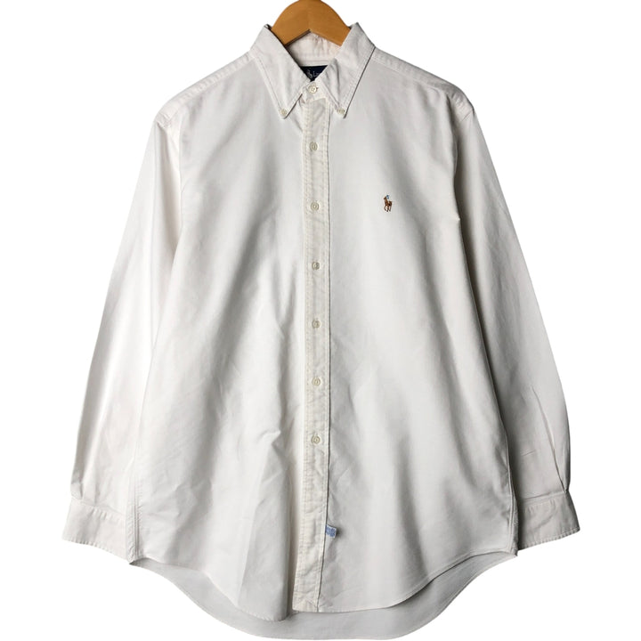 Ralph Lauren RALPH LAUREN long-sleeved button-down shirt, men's size L cotton white type Vintage Second Hand