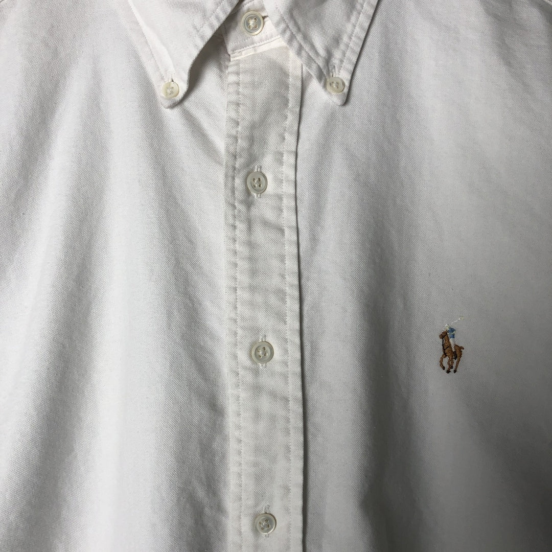 Ralph Lauren RALPH LAUREN long-sleeved button-down shirt, men's size L cotton white type Vintage Second Hand