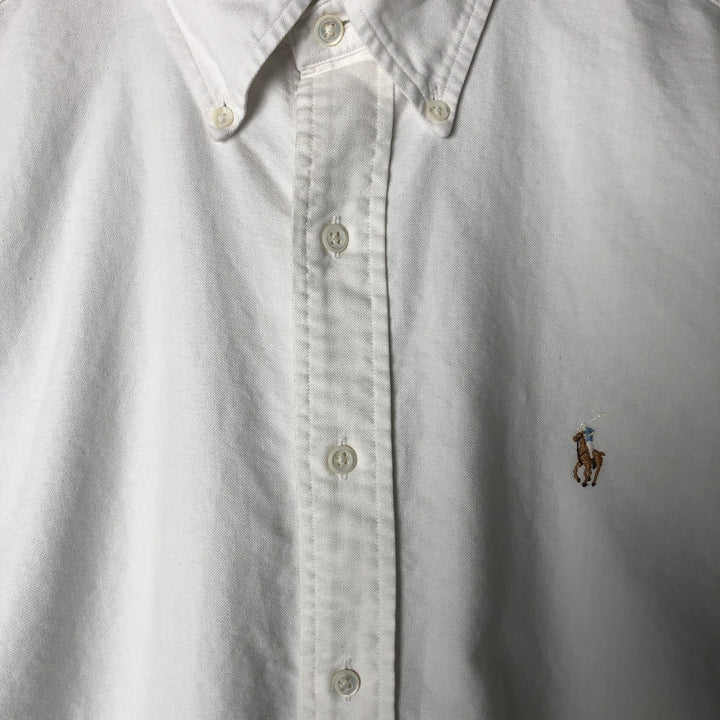Ralph Lauren RALPH LAUREN long-sleeved button-down shirt, men's size L cotton white type Vintage Second Hand