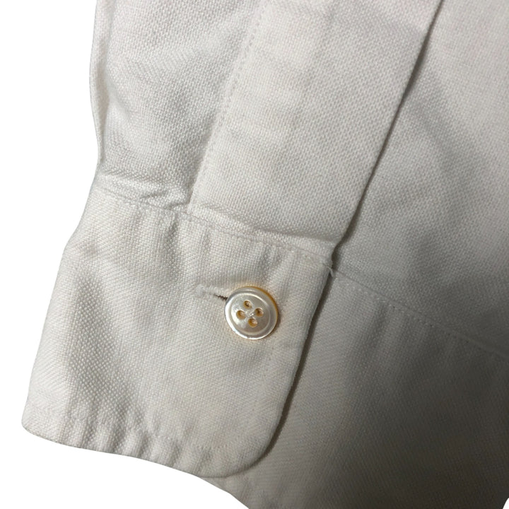 Ralph Lauren RALPH LAUREN long-sleeved button-down shirt, men's size L cotton white type Vintage Second Hand
