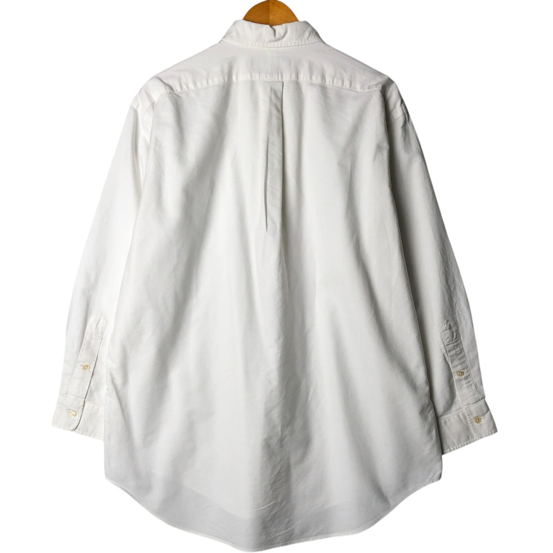 Ralph Lauren YARMOUTH long sleeve button down shirt, men's size L cotton white type Vintage Second Hand