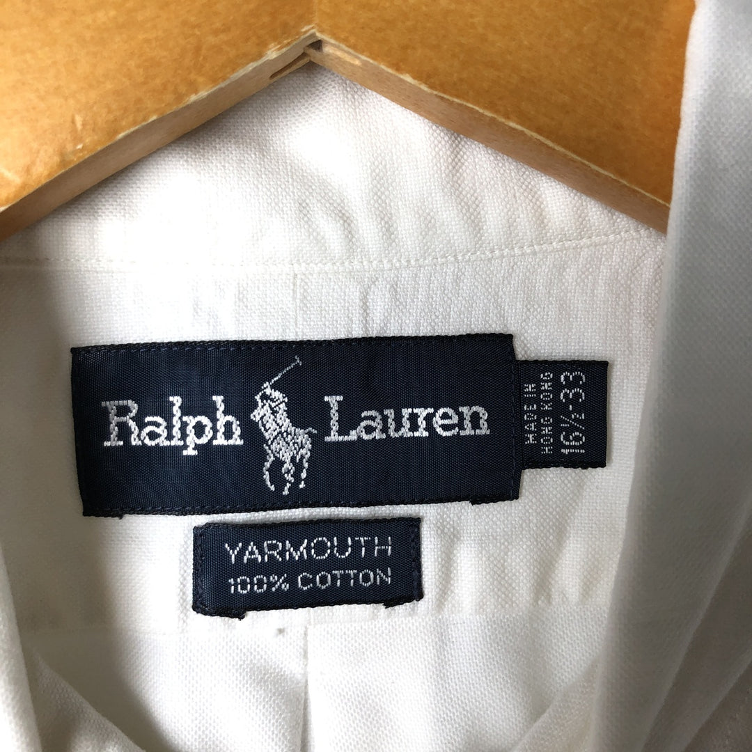 Ralph Lauren YARMOUTH long sleeve button down shirt, men's size L cotton white type Vintage Second Hand