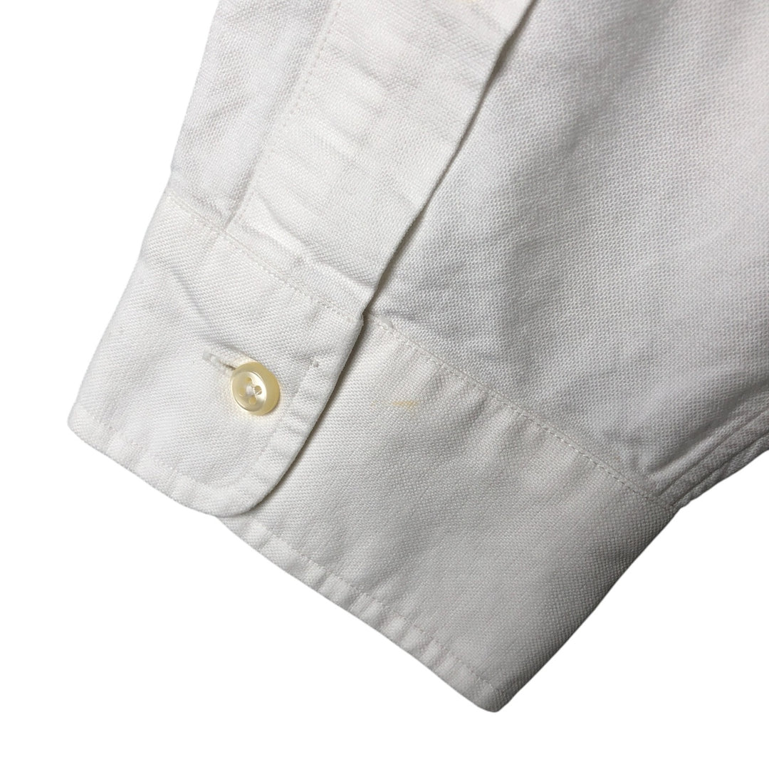 Ralph Lauren YARMOUTH long sleeve button down shirt, men's size L cotton white type Vintage Second Hand