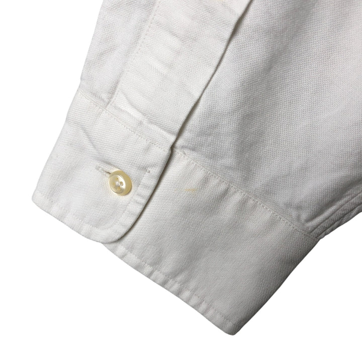 Ralph Lauren YARMOUTH long sleeve button down shirt, men's size L cotton white type Vintage Second Hand