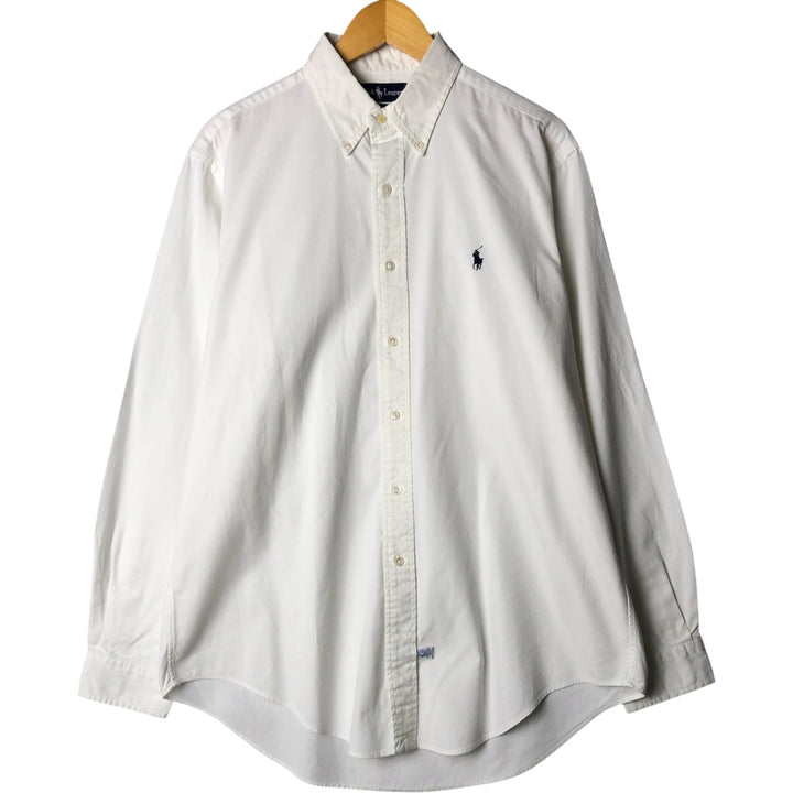 Ralph Lauren RALPH LAUREN long-sleeved button-down shirt, men's size L cotton white type Vintage Second Hand