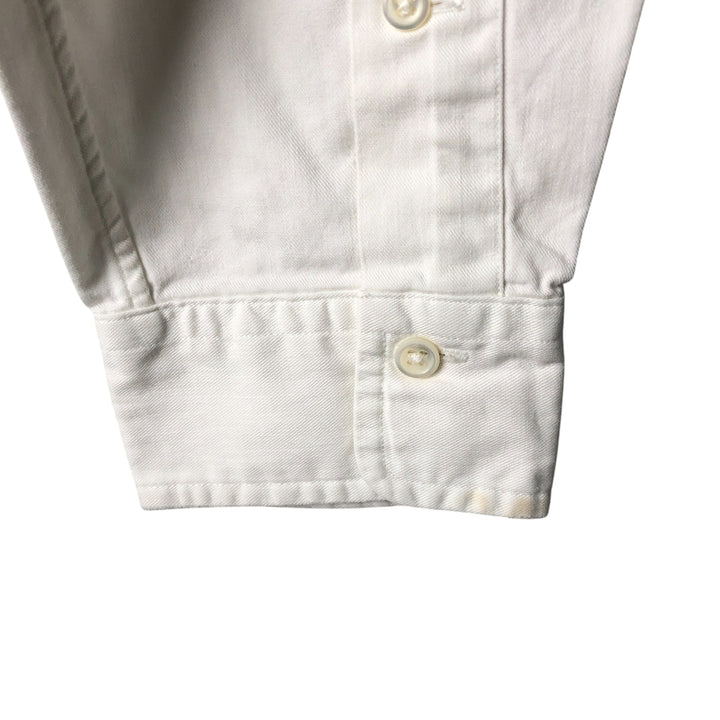 Ralph Lauren RALPH LAUREN long-sleeved button-down shirt, men's size L cotton white type Vintage Second Hand