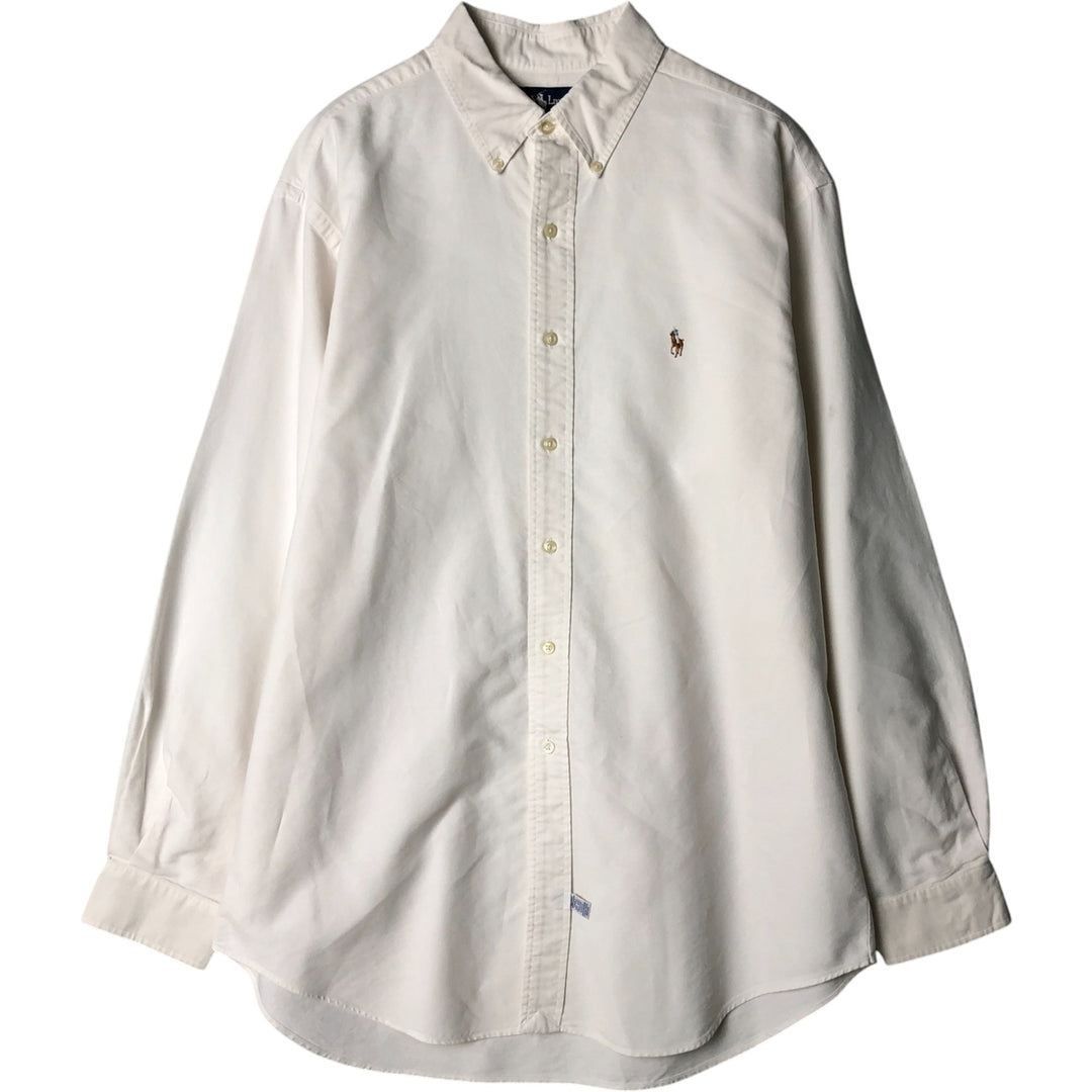Ralph Lauren long sleeve button down shirt, men's XL size cotton white type Vintage Second Hand