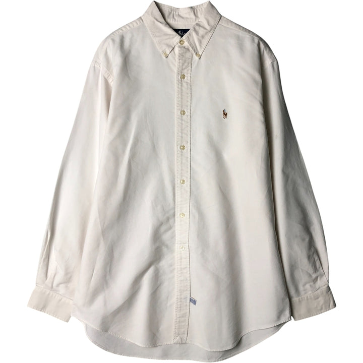 Ralph Lauren long sleeve button down shirt, men's XL size cotton white type Vintage Second Hand