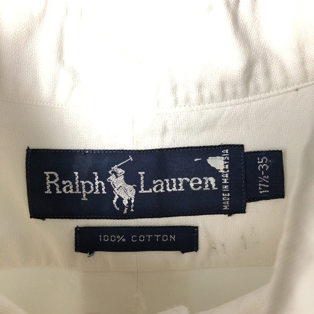 Ralph Lauren long sleeve button down shirt, men's XL size cotton white type Vintage Second Hand