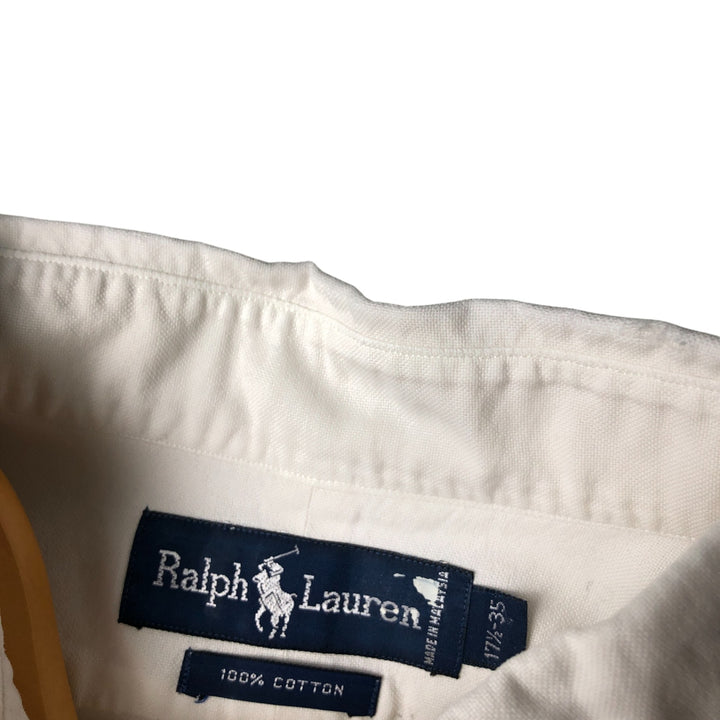 Ralph Lauren long sleeve button down shirt, men's XL size cotton white type Vintage Second Hand