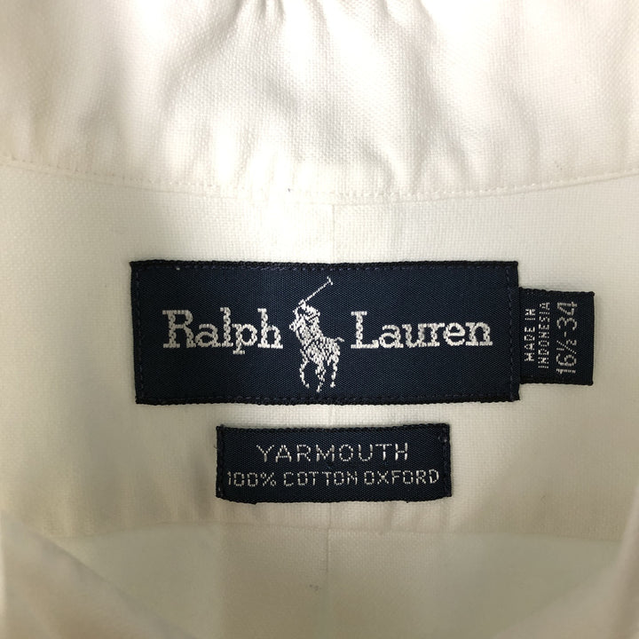 Ralph Lauren YARMOUTH long sleeve button down shirt, men's size L cotton white type Vintage Second Hand