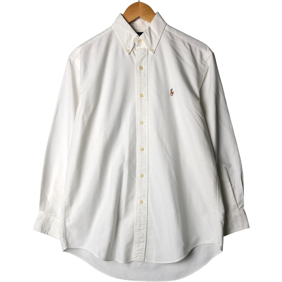 Ralph Lauren YARMOUTH long sleeve button down shirt, men's size M cotton white type Vintage Second Hand
