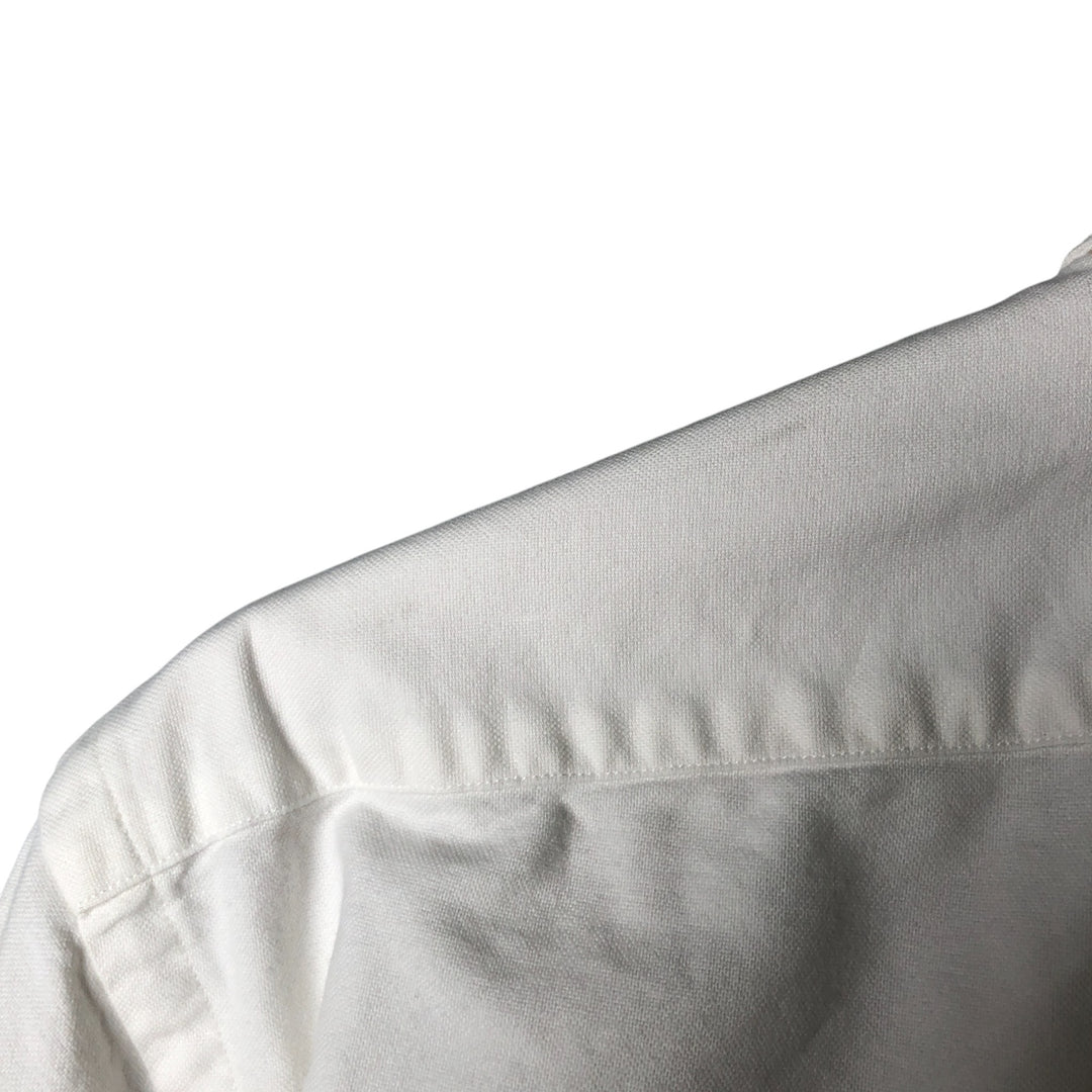 Ralph Lauren YARMOUTH long sleeve button down shirt, men's size M cotton white type Vintage Second Hand