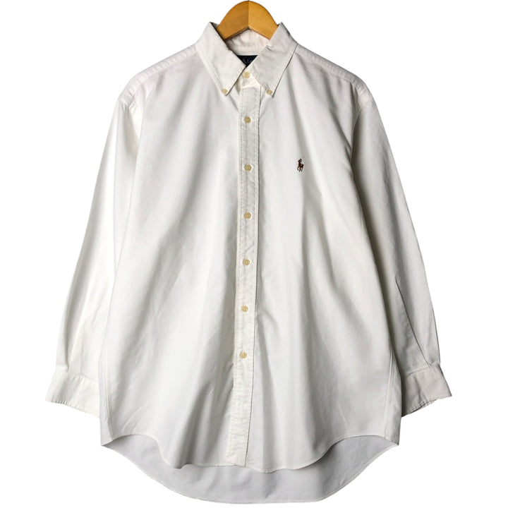 Ralph Lauren YARMOUTH long sleeve button down shirt, men's size L cotton white type Vintage Second Hand