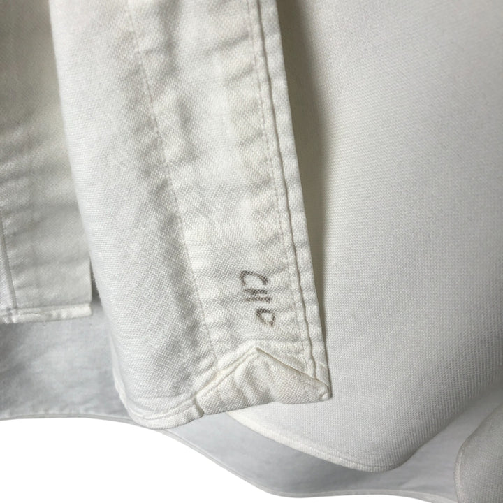 Ralph Lauren YARMOUTH long sleeve button down shirt, men's size L cotton white type Vintage Second Hand