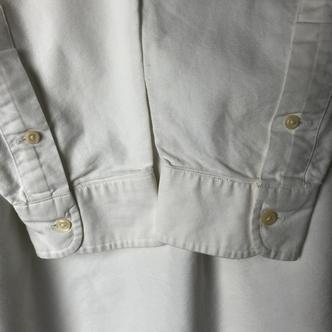 Ralph Lauren YARMOUTH long sleeve button down shirt, men's size L cotton white type Vintage Second Hand